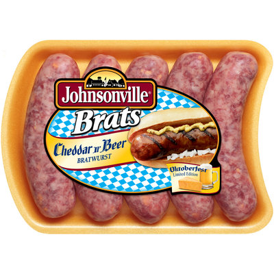 Johnsonville Cheddar & Beer Oktoberfest Brats 19oz tray (101731)