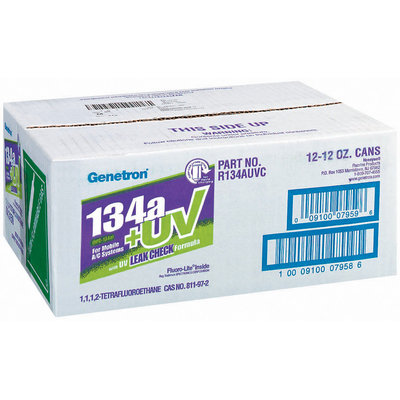 Genetron 134a+Uv For Mobile A/C Systems 12 Oz Non-Flammable Gas 12 Ct Cans