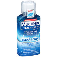 Mucinex® Fast-Max® Clear & Cool™ Maximum Strength Night Time Cold & Flu 6 fl. oz. Bottle