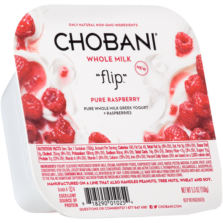 Chobani® "Flip"™ Pure Raspberry Whole Milk Greek Yogurt Reviews 2019