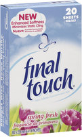 Final Touch Sheets Spring Fresh Fabric Softener 20 Ct Box