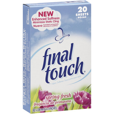Final Touch Sheets Spring Fresh Fabric Softener 20 Ct Box