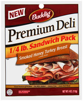 Buddig™ Premium Deli Smoked Honey Turkey Breast 4 oz. Pack
