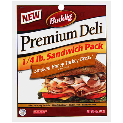 Buddig™ Premium Deli Smoked Honey Turkey Breast 4 oz. Pack