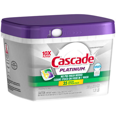 Cascade® Platinum™ ActionPacs™ Dishwasher Detergent Lemon Burst 35 Ct