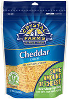 Crystal Farms® Shredded Cheddar Cheese 16 oz. Zip Pak®