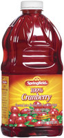 Springfield 100% Cranberry Juice 64 Fl Oz Plastic Bottle
