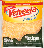 Kraft Mexican Style Cheddar Blend Velveeta Shreds 32 oz. Bag
