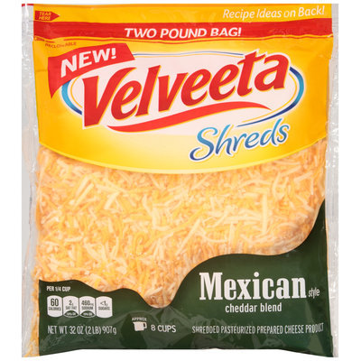 Kraft Mexican Style Cheddar Blend Velveeta Shreds 32 oz. Bag