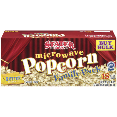 Stater Bros. Butter Flavored 3.3 Oz Microwave Popcorn 18 Ct Box