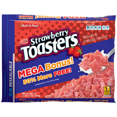 Malt-O-Meal® Strawberry Toasters® Cereal 49.5 oz. ZIP-PAK®