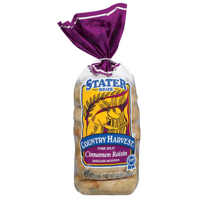 Stater Bros. Fork Split Cinnamon Raisin English Muffins 6 Ct Bag