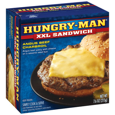 Hungry-Man Angus Beef Charbroil XXL Sandwich 7.6 Oz Box