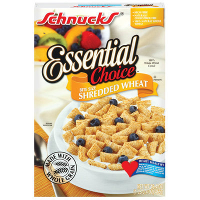 Schnucks Essential Choice Bite Size Shredded Wheat Cereal 16.4 Oz Box