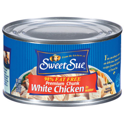 Sweet Sue White Premium Chunk In Water 98% Fat Free Chicken 12.5 Oz Can