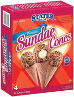 Stater Bros. Vanilla Sundae Cones Ice Cream 4 Ct Box