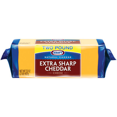 Kraft Natural Cheese Extra Sharp Cheddar Cheese 32 oz. Brick