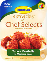 Butterball® Everyday Chef Selects Turkey Meatballs in Marinara Sauce 15 oz. Tray