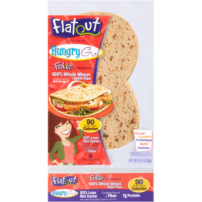 Flatout® Foldit® Hungry Girl 100% Whole Wheat with Flax Flatbread 9 oz. Packet