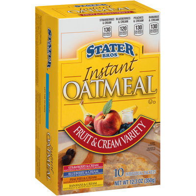 Stater Bros.® Fruit & Cream Variety Instant Oatmeal 10 ct Box