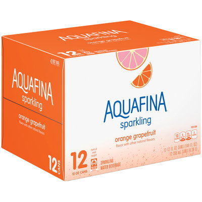 Aquafina™ Sparkling Orange Grapefruit Water Beverage 12-12 fl. oz. Cans