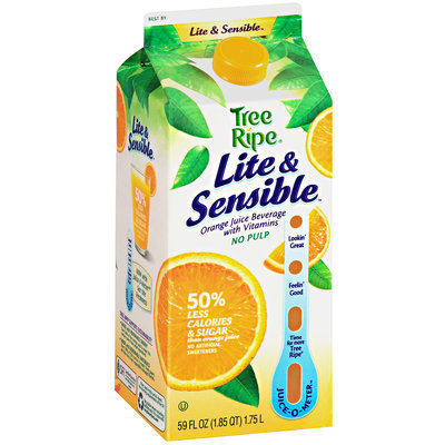 Tree Ripe Lite & Sensible Orange Juice Beverage with Vitamins No Pulp