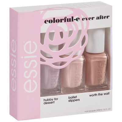 Essie® Colorful-E Ever After Kit The Perfect Kit for Any Occasion--Hubby for Dessert Mini, Ballet Slippers Mini, and Worth the Wait Mini 3-5mL Bottles