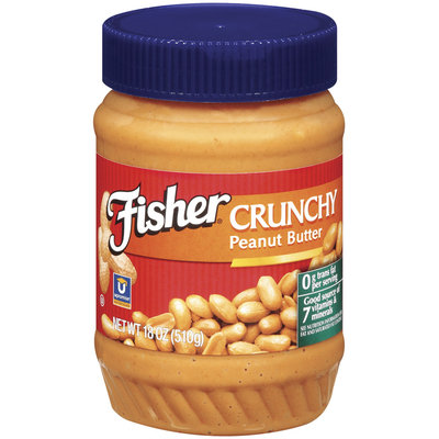 Fisher Peanut Butter Crunchy Peanut Butter 18 Oz Plastic Jar