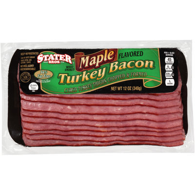 Stater Bros.® Wood Smoked Maple Flavored Turkey Bacon 12 oz. Pack