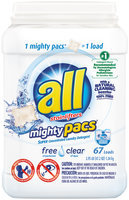 all® free clear mighty pacs® Laundry Detergent 67 Loads 2.95 lb. Tub