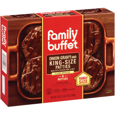 Family Buffet & Onion Gravy 4 Ct King Size Patties 28 Oz Box