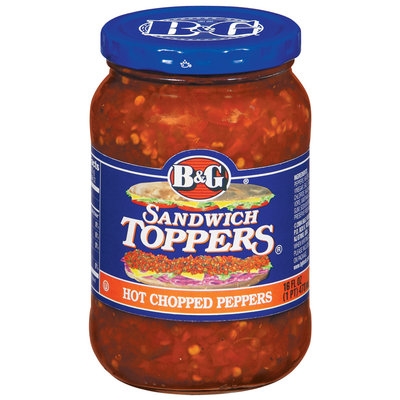 B&G Peppers Hot Chopped Sandwich Toppers 16 Oz Jar