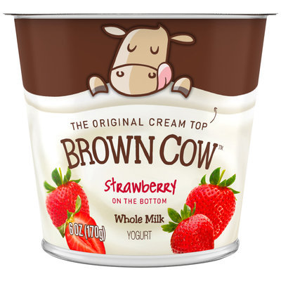 Brown Cow Strawberry on the Bottom Cream Top Yogurt 6 oz. Cup