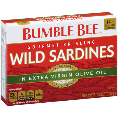 Bumble Bee® Gourmet Brisling Wild Sardines in Extra Virgin Olive Oil 3.75 oz. Box