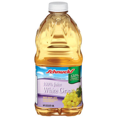 Schnucks White Grape 100% Juice 64 Oz Plastic Bottle