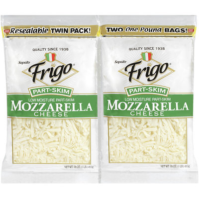 Frigo® Low Moisture Part-Skim Mozzarella Shredded Cheese Twin Pack