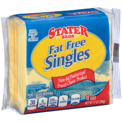 Stater Bros.® Fat Free Singles Cheese 12 oz. Wrapper