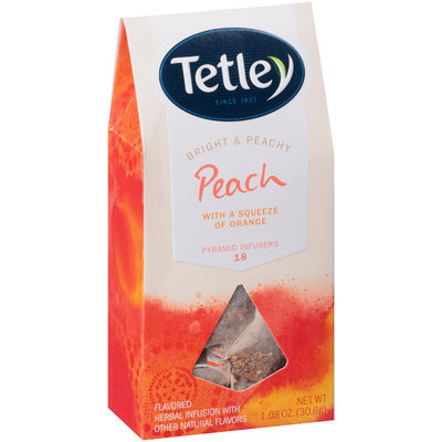 Tetley Bright & Peachy Peach Tea Pyramid Infusers 18 ct Bags