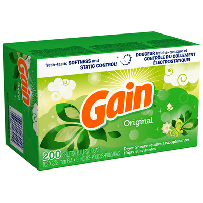 Gain with FreshLock Original Dryer Sheets 200 ct Carton