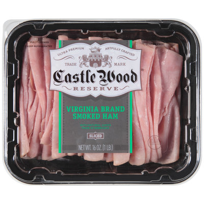 Castle Wood® Reserve Sliced Virginia Brand Smoked Ham 16 oz. Tray