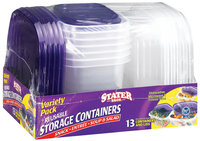 Stater Bros. Variety Pack Storage Containers & Lids 13 Ct