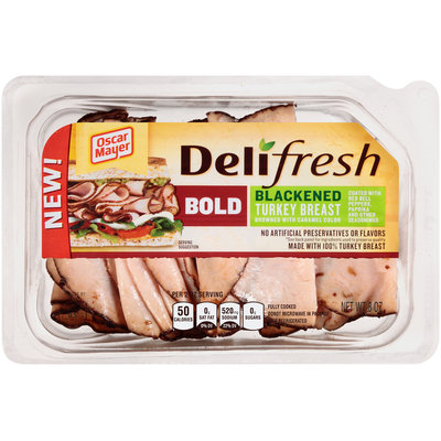 Oscar Mayer Deli Fresh Blackened Turkey Breast Cold Cuts 8 oz. Tub