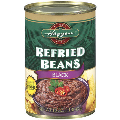 Haggen Black Refried Beans 16 Oz Can