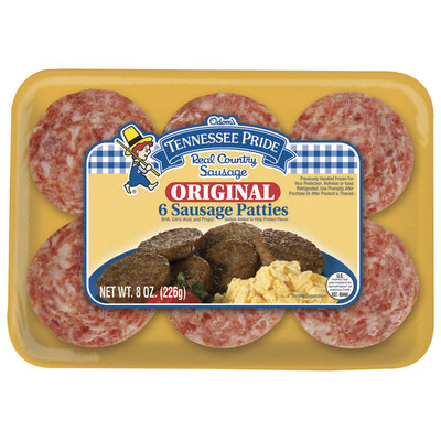 Tennessee Pride Original 6 Ct Sausage Patties 8 Oz Tray