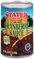 Stater Bros. Whole Cranberry Sauce 16 Oz Can