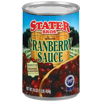 Stater Bros. Whole Cranberry Sauce 16 Oz Can