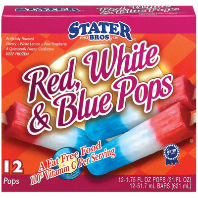 Stater Bros. Red White & Blue 12 Ct Ice Pops 21 Oz Box