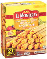 El Monterey® Egg, Bacon & Cheese Breakfast Taquitos 21 ct Box