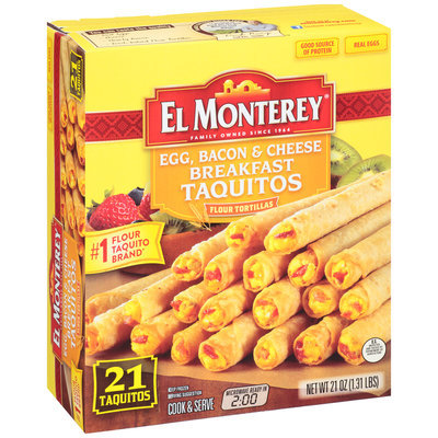 El Monterey® Egg, Bacon & Cheese Breakfast Taquitos 21 ct Box