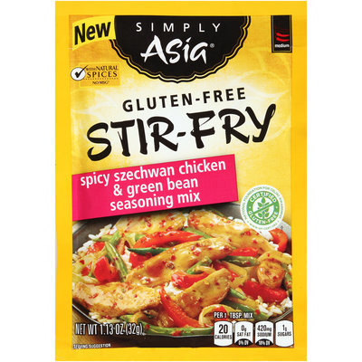 Simply Asia® Gluten-Free Stir-Fry Spicy Szechwan Chicken & Green Bean Seasoning Mix 1.13 oz. Packet
